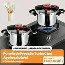 [Compre 1 Leve 2] - KIT Panelas de Pressão Turbo Chef Aço Inoxidável - Á Prova de Explosões + Brinde: Kit Utensílios